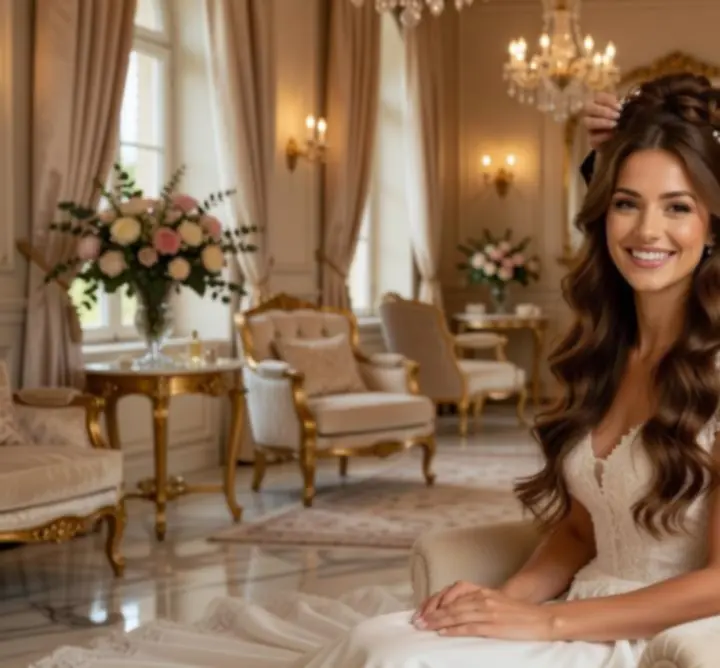 Bridal styling session with hair and makeup artist