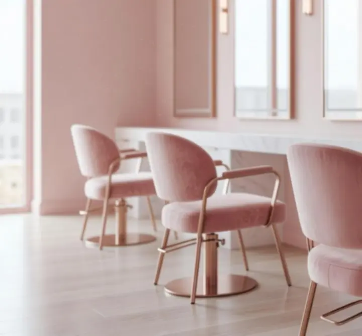 Modern hair salon interior with luxurious and inviting styling stations