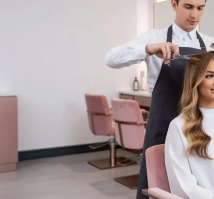 Stylist creating a precise haircut at JOL KNGSTON LTD